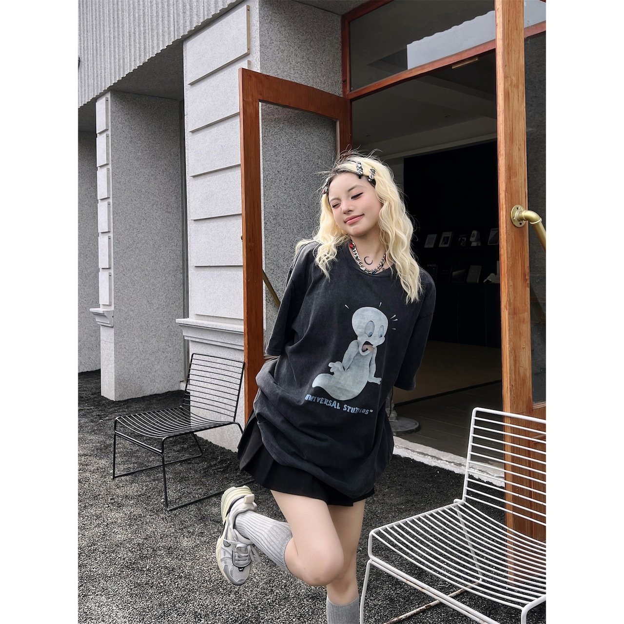 VINTAGE ストリート おばけ Tシャツ T950