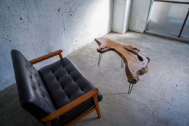 欅の一枚板 ローテーブル（高さ・カラー変更無料）