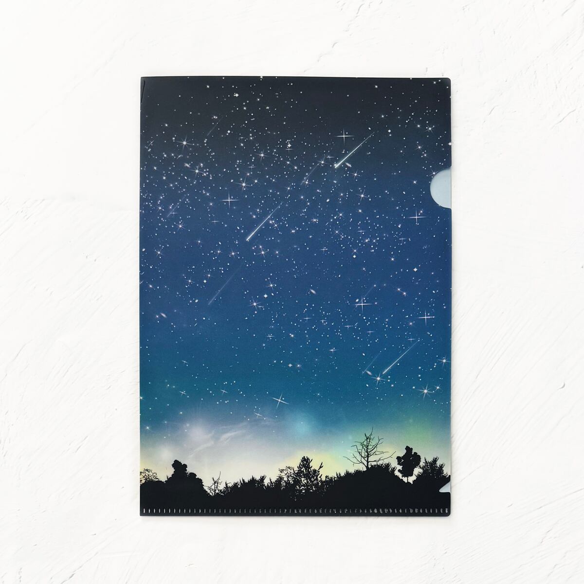 夜空に降り注ぐ流星柄 A5サイズ クリアファイル | LALA CloveR.幻想的