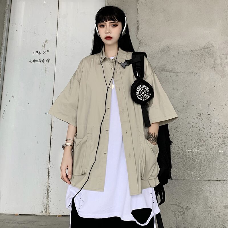 サマールーズカーディガンシャツ スタイルカジュアルベーシックレディースソリッド カラー ストリート 夏物 ソリッドカラー ケッペル76309971986