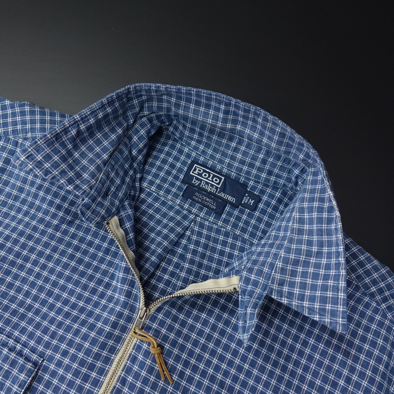 90s Vintage Ralph Lauren ラルフローレン 長袖ハーフジップシャツ 