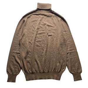 BRIONI brown wool turtleneck sweater
