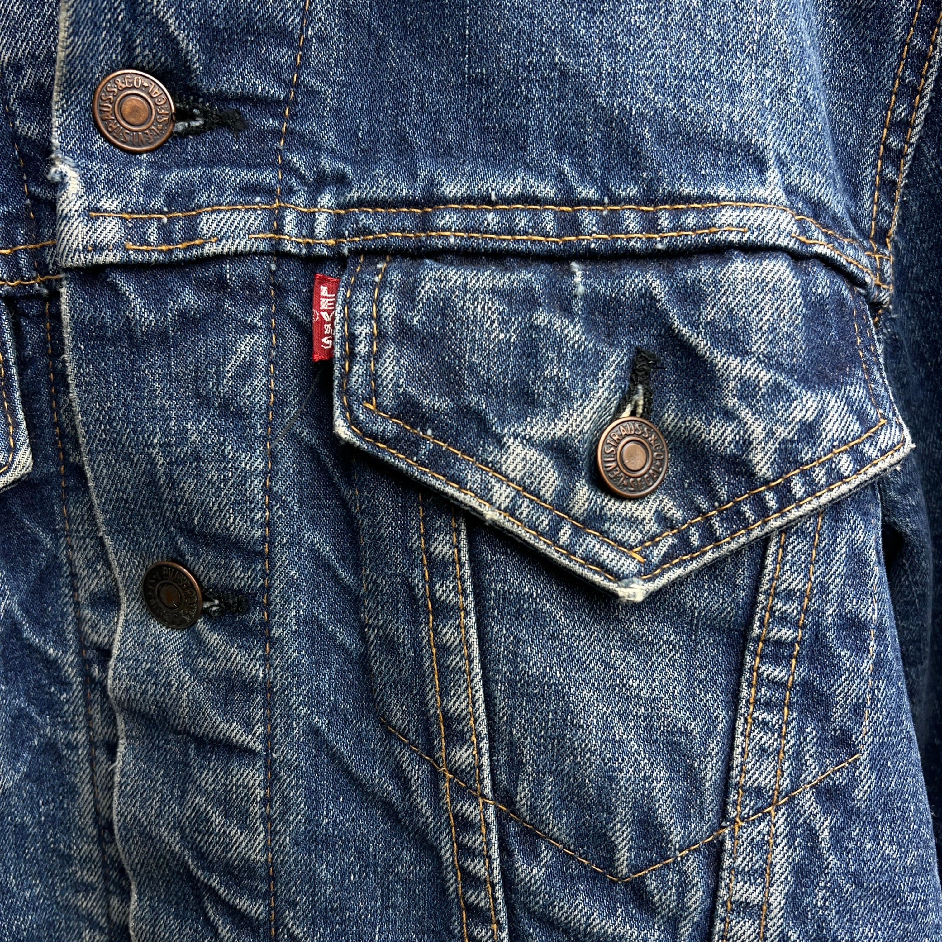 60's~70's LEVI'S 70505-0317 Blanket Lined BIG E Denim Jacket 60