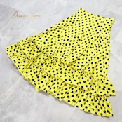 フラメンコ 衣装 ファルダ スカート 黄色 黒 水玉 ドット フリル ボランテ 伸縮 レッスン 練習 ダンス パーティ 発表会 ポップ 可愛い イエロー系 ブラック系 フラメンコスカート おしゃれ スカートデザイン フリルスカート 可愛いスカート レディースダンス衣装 黄色スカート 黒ドット 水玉模様 パーティ衣装 女性用ダンススカート