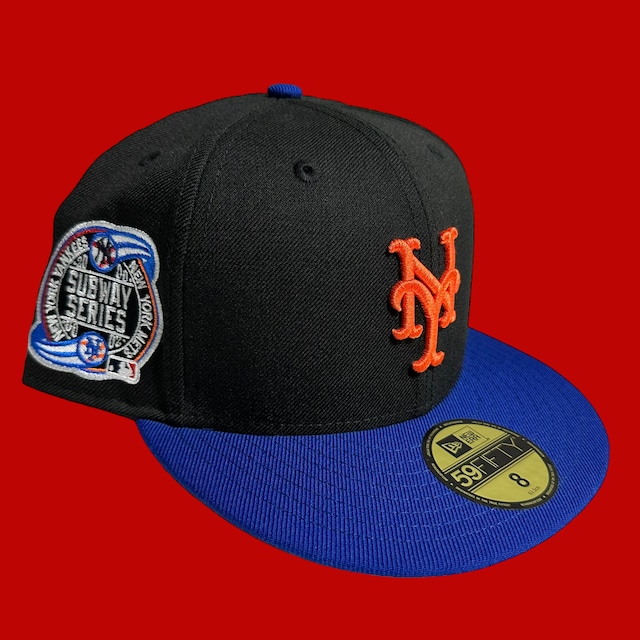 New York Mets 2000 Subway Series New Era 59Fifty Fitted / Black,Blue (Kiwi Brim)