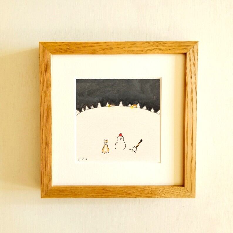 アートパネル｜イラスト「おやすみなさいzzz」原画 木枠付き | 絵と