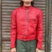 英国製 70s Kett Leathers シングルライダース ドミネーター Mサイズ ロンジャン レッド ダブル レザー 本革 ルイスレザー ヴィンテージ