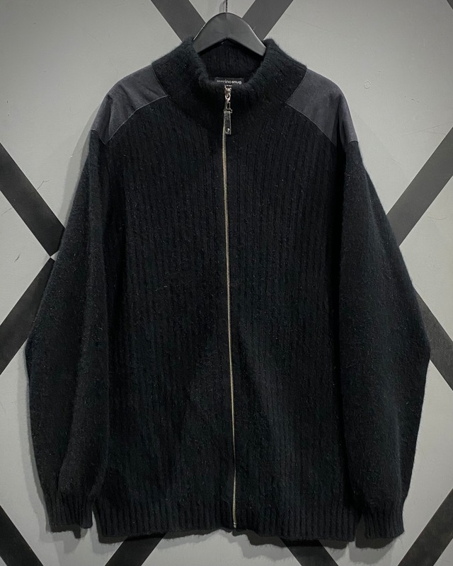【X VINTAGE】 Switching Design Possum Fur Blend Knit Jacket