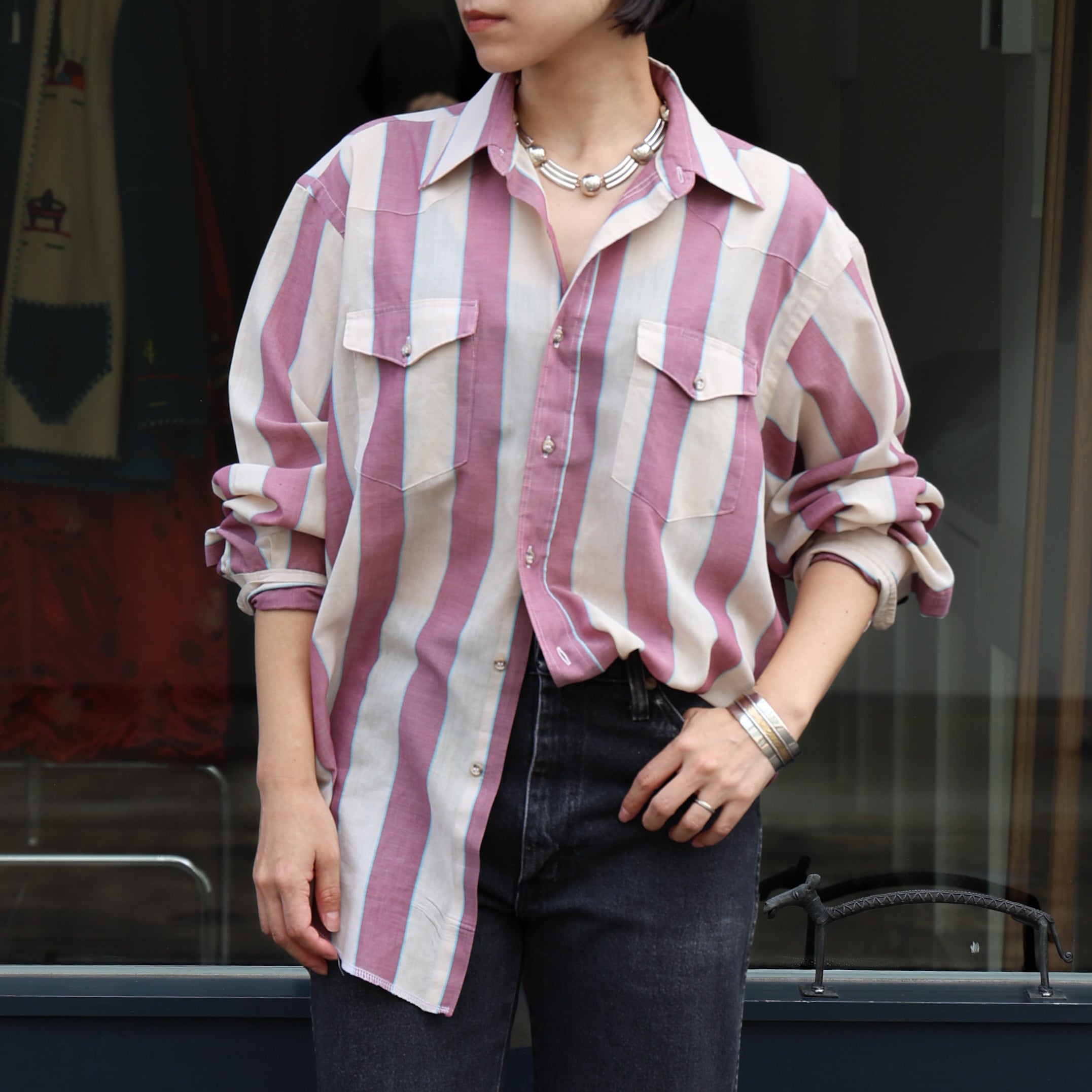 80s-90s Wrangler Wide Stripe Western Shirts