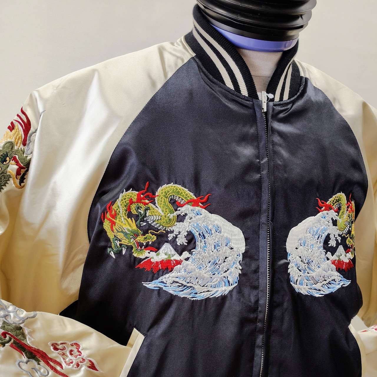 波龍刺繍 スカジャン L LLサイズ Embroidered jumper(SUKAJYAN