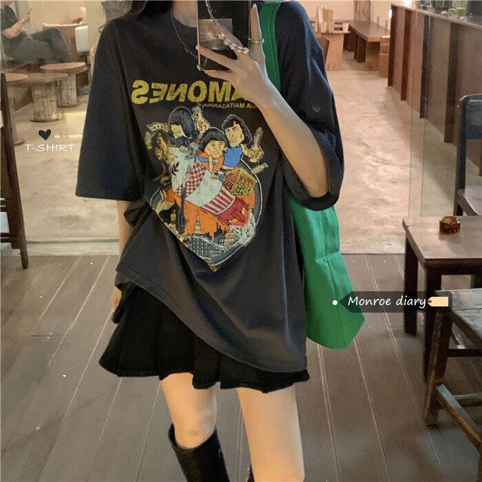 グレーTシャツ スタイルトップス サマールーズ 夏物 モンロー6286844780