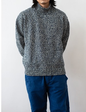 aulico :  HIGH NECK KNIT / BLUE