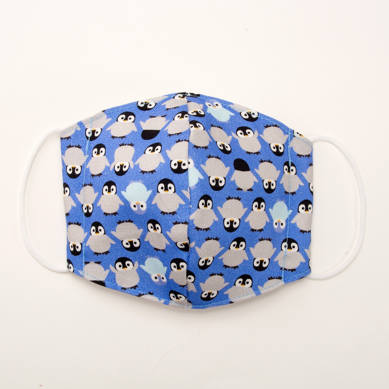 みんなが元気になるマスク 大人用 布マスク 日本製 立体 EM-108V ペンギン 青紫色