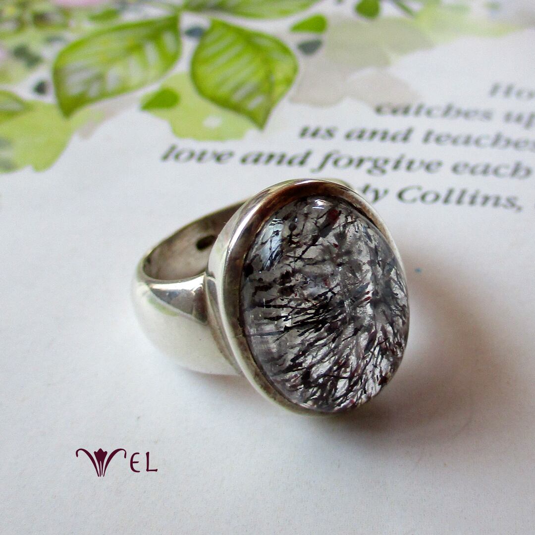 Sv925】“希少” エレスチャルクォーツ Oval リング ＊天使からの贈り物