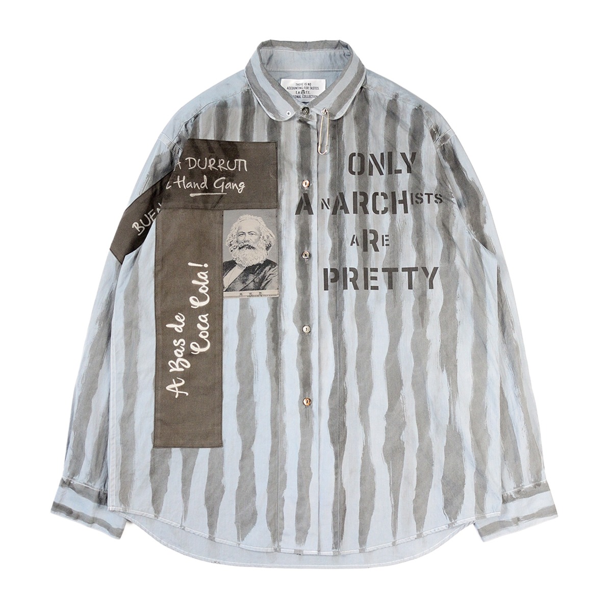 Chemise Vintage ARTISTIQUE ET SENTIMENTAL - Taille L, Noir, Style Anarchie London Années 70