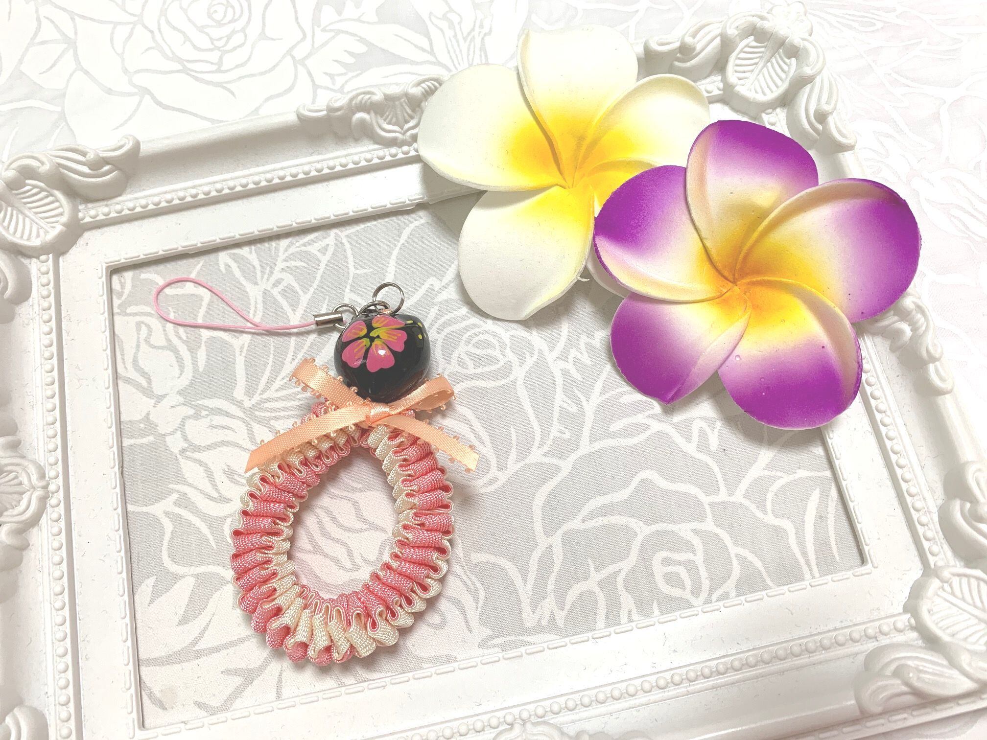 ハワイアンリボンレイ（レシピなし）【リックラックスクエアチャーム