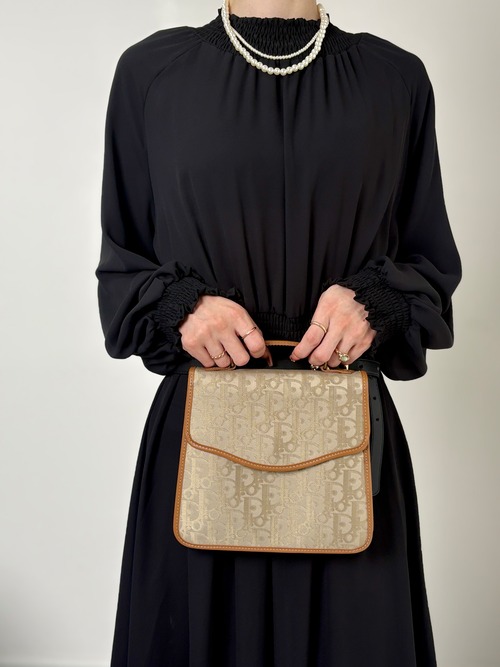 Christian Dior クリスチャン ディオール トロッター ハンドバッグ ベージュ PVC レザー vintage ヴィンテージ オールド dz5dit