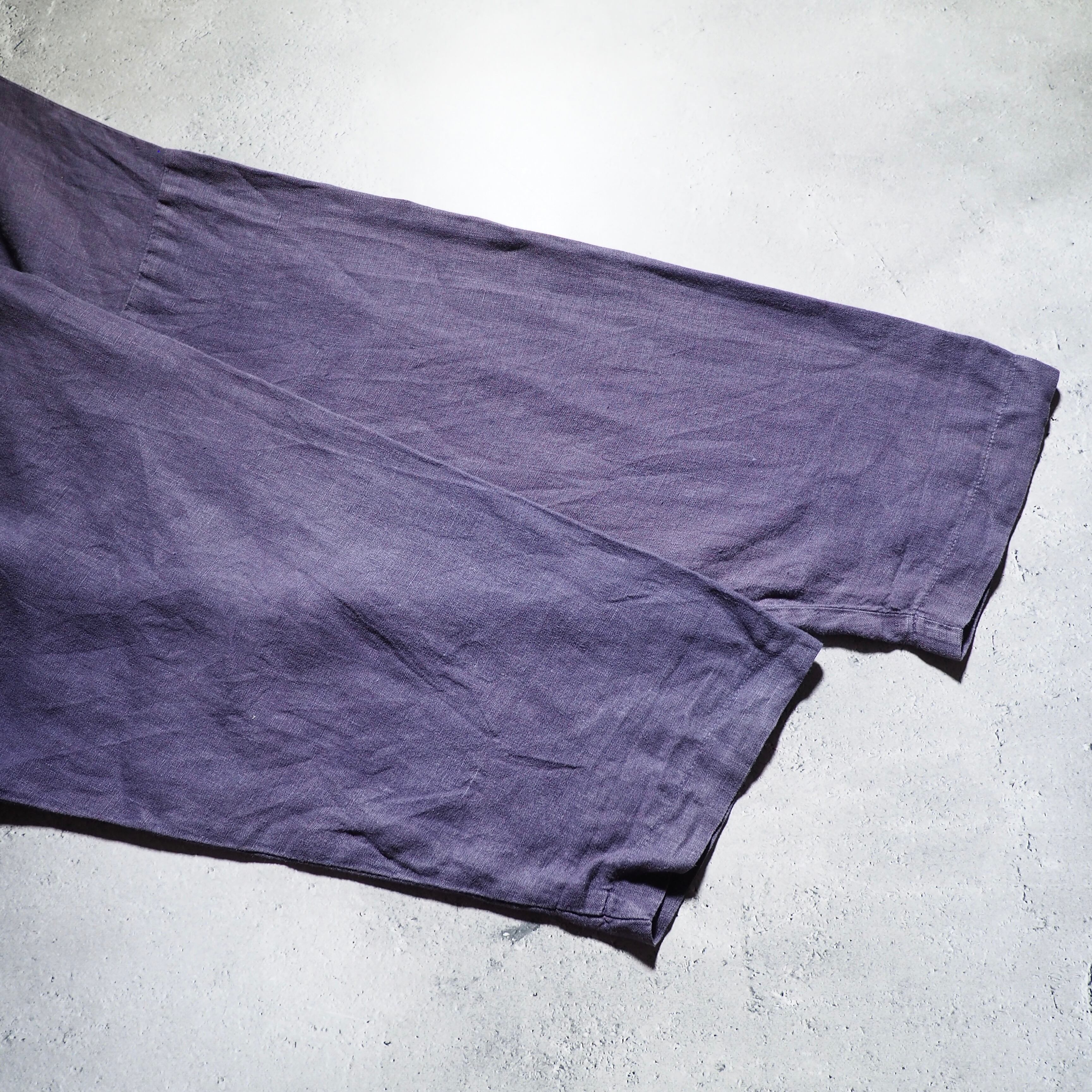 1990s Beautiful Light purple color hand dyed loose silhouette linen jacket