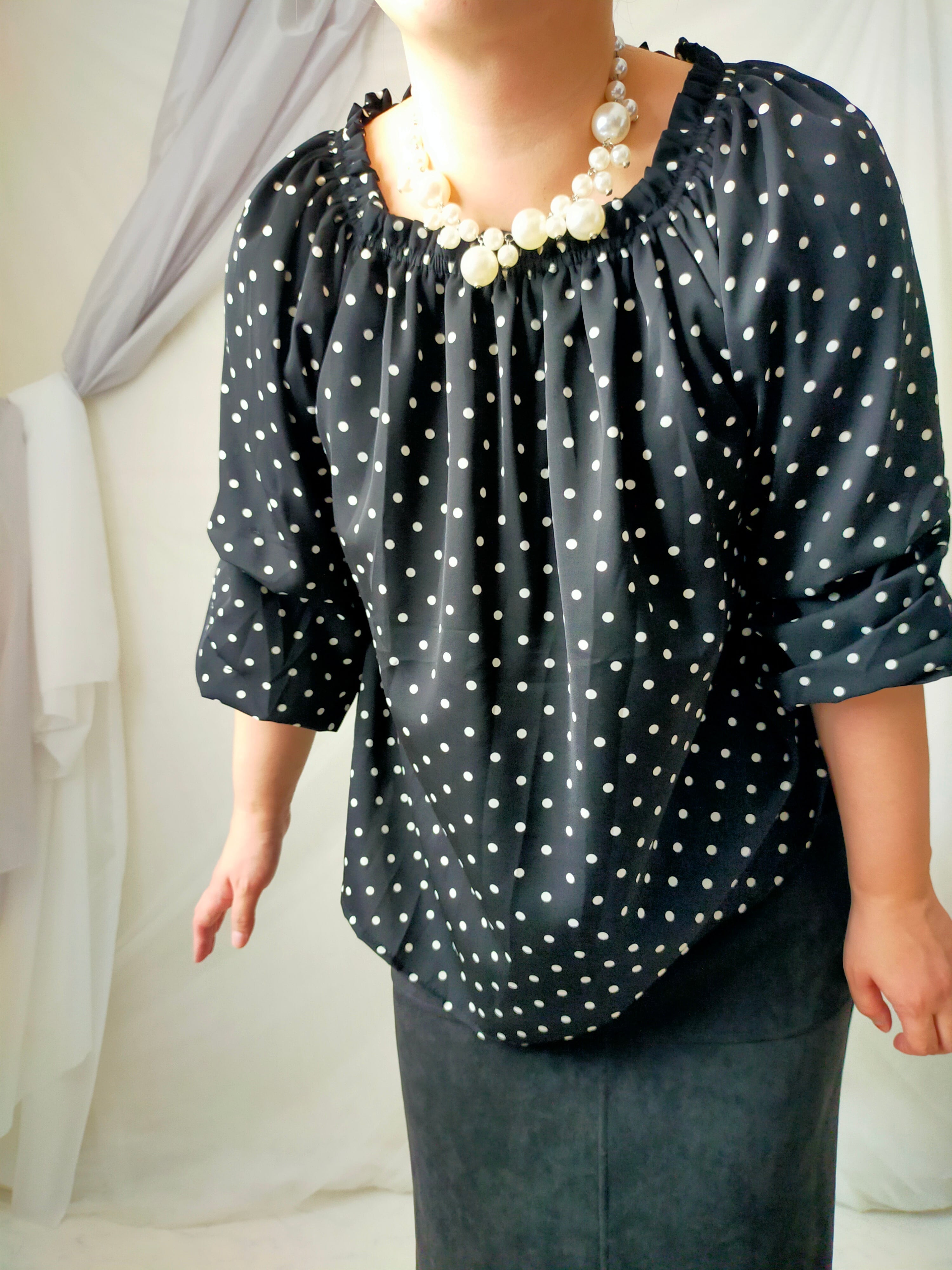 ドットブラウス | ぽっちゃりセレクトchachapi