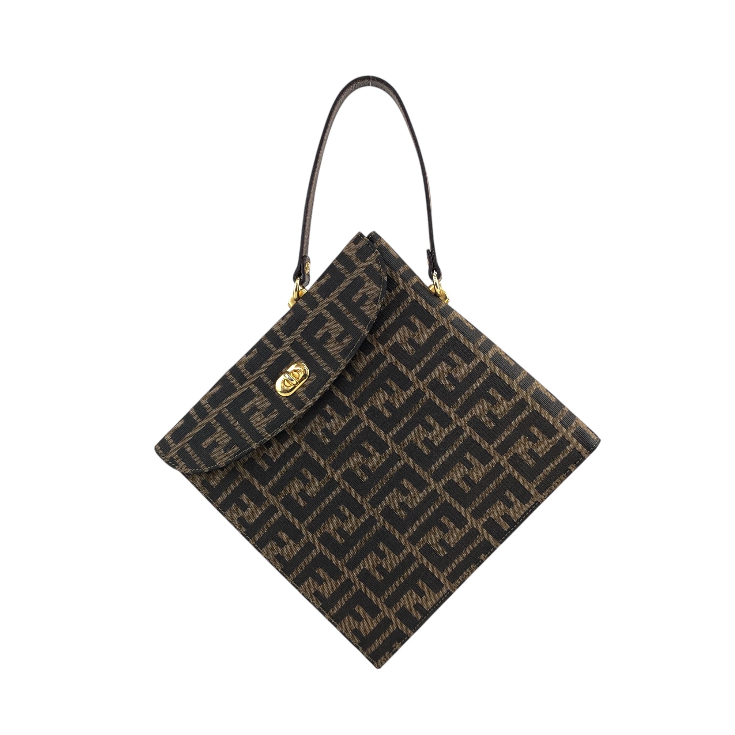 FENDI フェンディ ズッカ クラッチバッグ ブラウン ジャガード FENDI フェンディ ズッカ クラッチバッグ ブラウン ジャガード