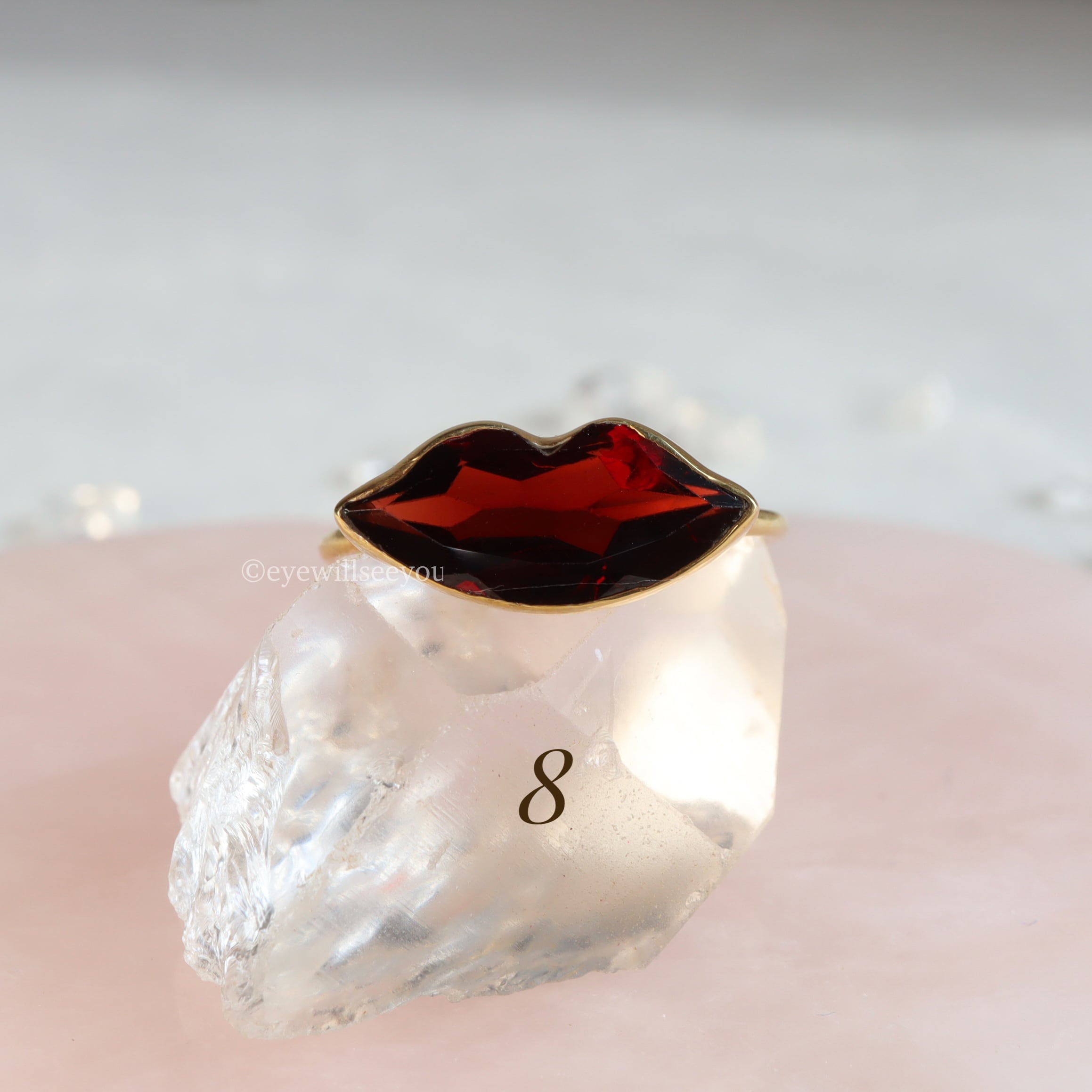 6号〜約11号) Garnet Lip ring ガーネットリップリング | eyewillseeyou
