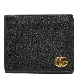 グッチ GGマーモント 二つ折り財布 428726 ブラック レザー レディース GUCCI 中古