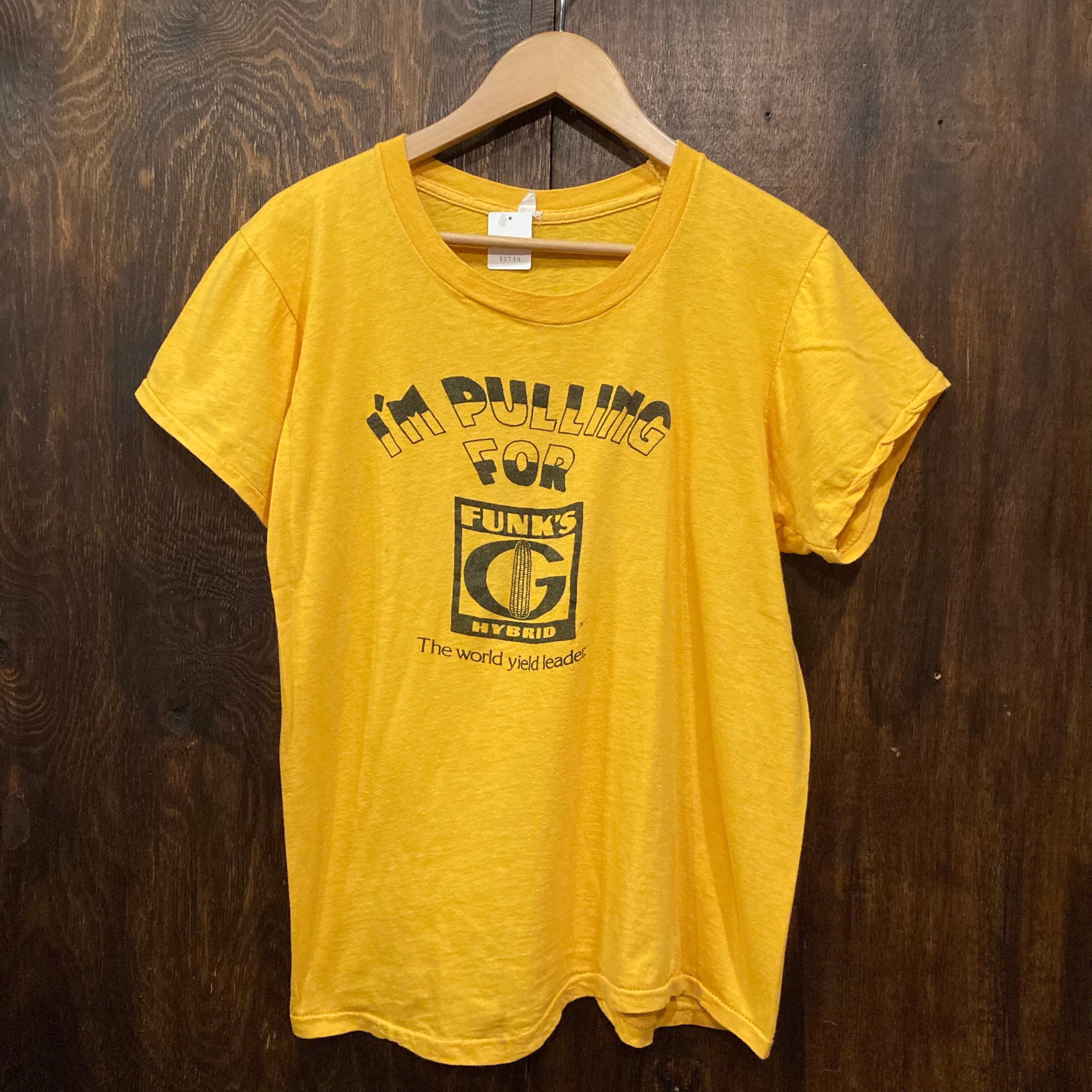 アメリカ 70s ビンテージ 半袖Tシャツ 黄 FUNK’S ビンテージT