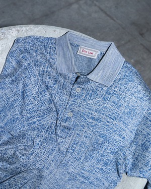 old 100% cotton jacquard knitted polo / Made In ITALY