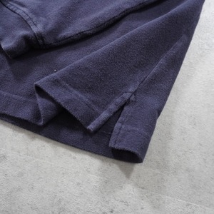 90s LANS'END L/S Denim collar polo Navy XL 古着