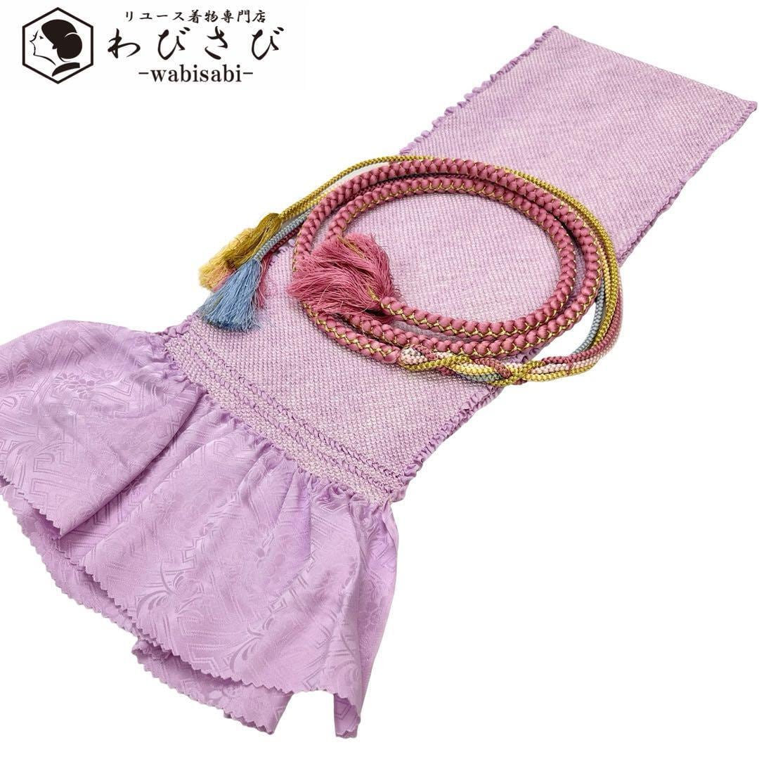 雪輪模様桜花蝶金糸ドット袋帯着物032a p