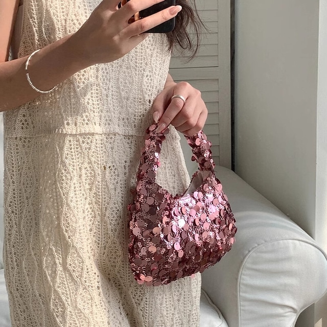 全3色/Sequin hand bag　B566