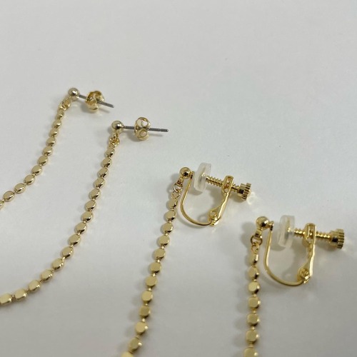 flat chain  pierce/earring   gold