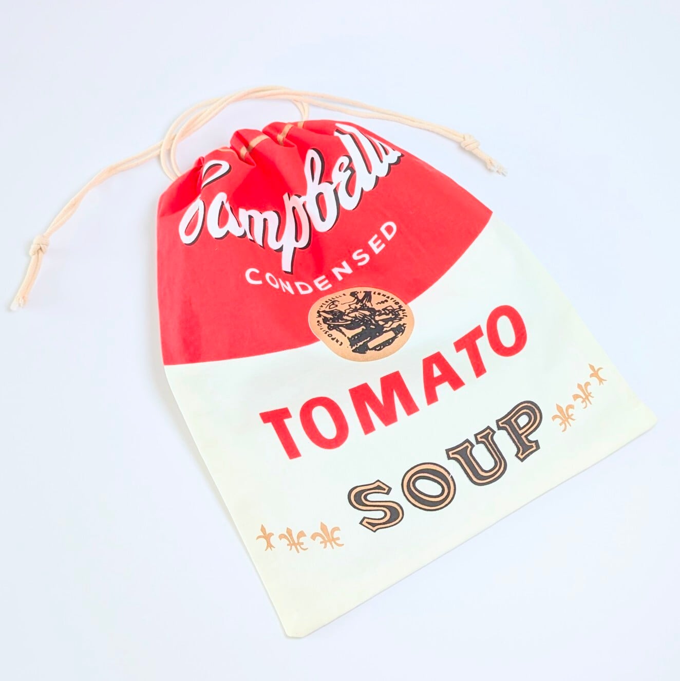 【 Campbell Soup ( キャンベルスープ ) TOMATO 】 巾着袋L / コットン巾着〚アメリカン雑貨 アメトイ〛