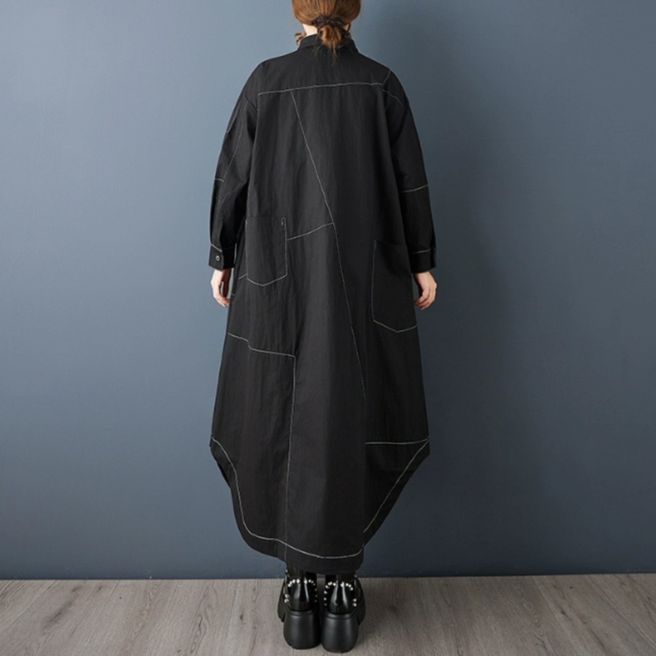 ラインステッチ ロングワンピース  00143