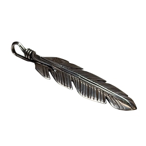 Anglo Buffalo ingot silver feather pendant