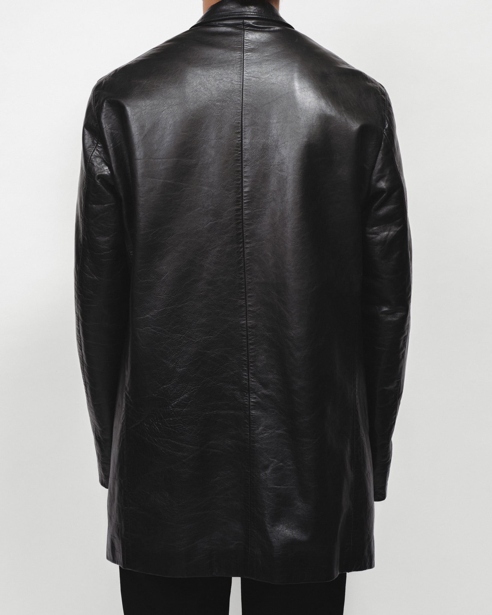 1997-1999] “JIL SANDER” Leather Tailored Half Coat (Designed by