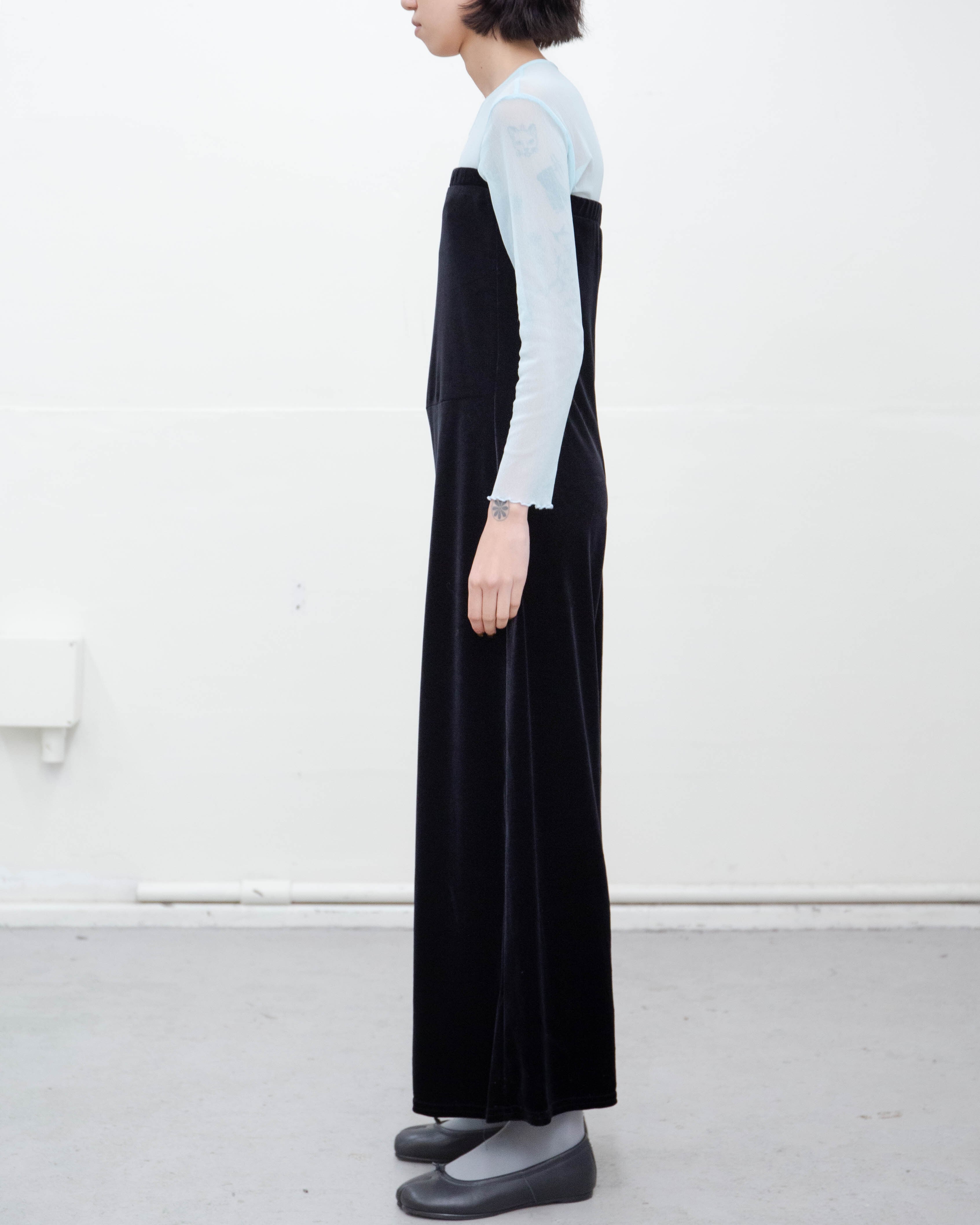 luik 購入 90s vintage ベロア オーバーオール オールインワン 1990s strapless velour all-in-one | LUIK FINN