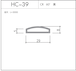 気密材 HC-39（CR 60° 黒）L=3000mm 1本 ホクシヨー １〜25本までご希望の本数でお買い求め出来ます