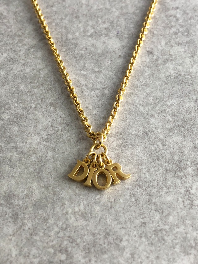 Christian Dior クリスチャン ディオール ネックレス シルバー ロゴ チャーム vintage ヴィンテージ オールド awfb7p