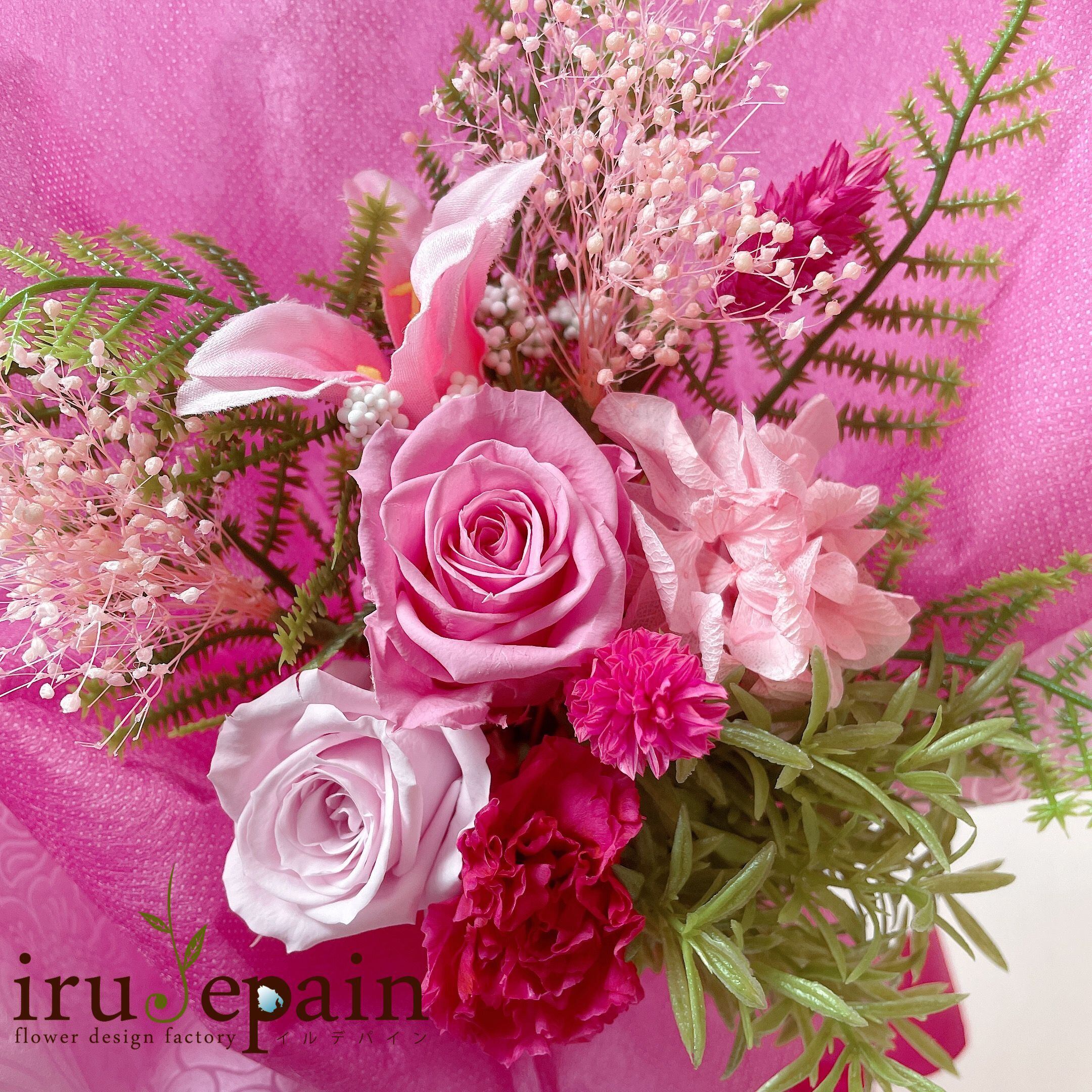 プリザーブドフラワー 花束】 「ローズフラワープティーフェリーチェ