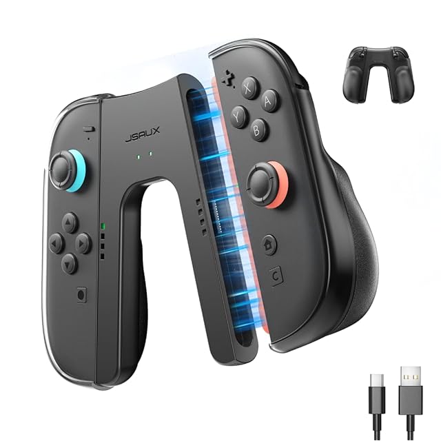 Nintendo Switcn 本体　充電器　ケース　コントローラー　セット JSAUX Switch 2用充電グリップ＋JoyCon 2保護ケース2個セット｜V字型
