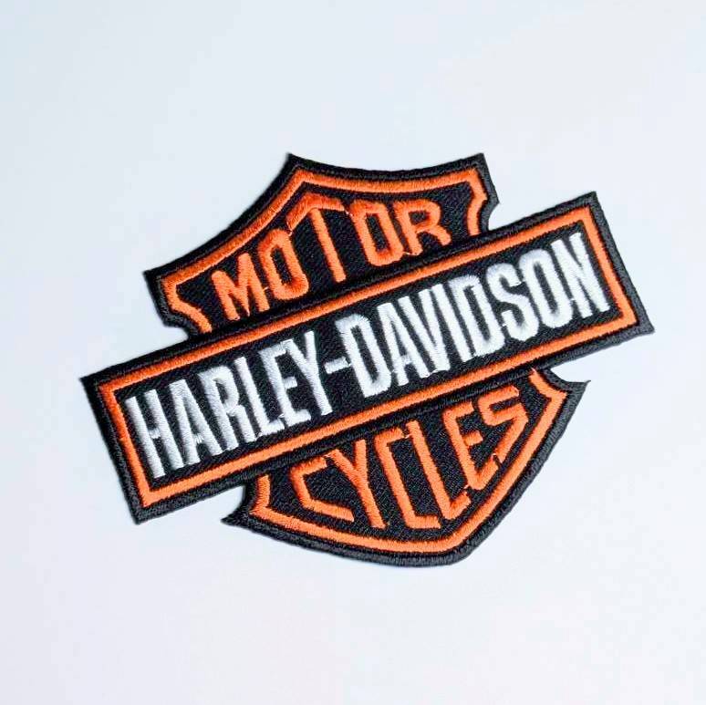 送料無料！ ★刺繍アイロンワッペン★【 Harley Davidson（ ハーレー ダビッドソン ）】〚アメリカン雑貨 アメトイ〛