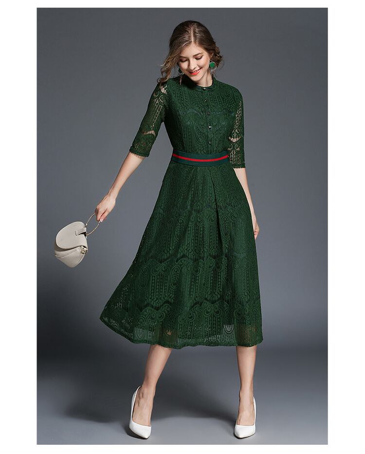 五分袖シースルーワンピース