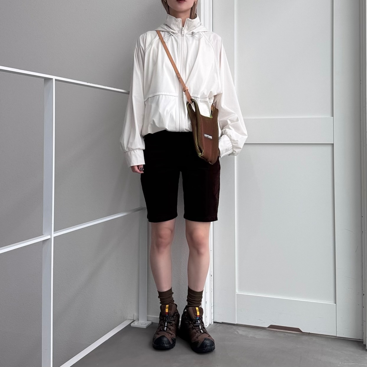 多機能ナイロンWジップPK/ホワイト