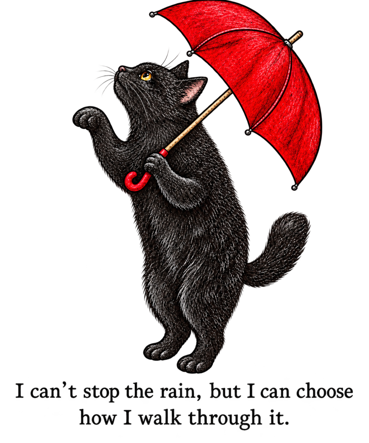 RAIN WALK｜赤い傘をもつゾロ ラグランTシャツ  【CA0021】 - 6