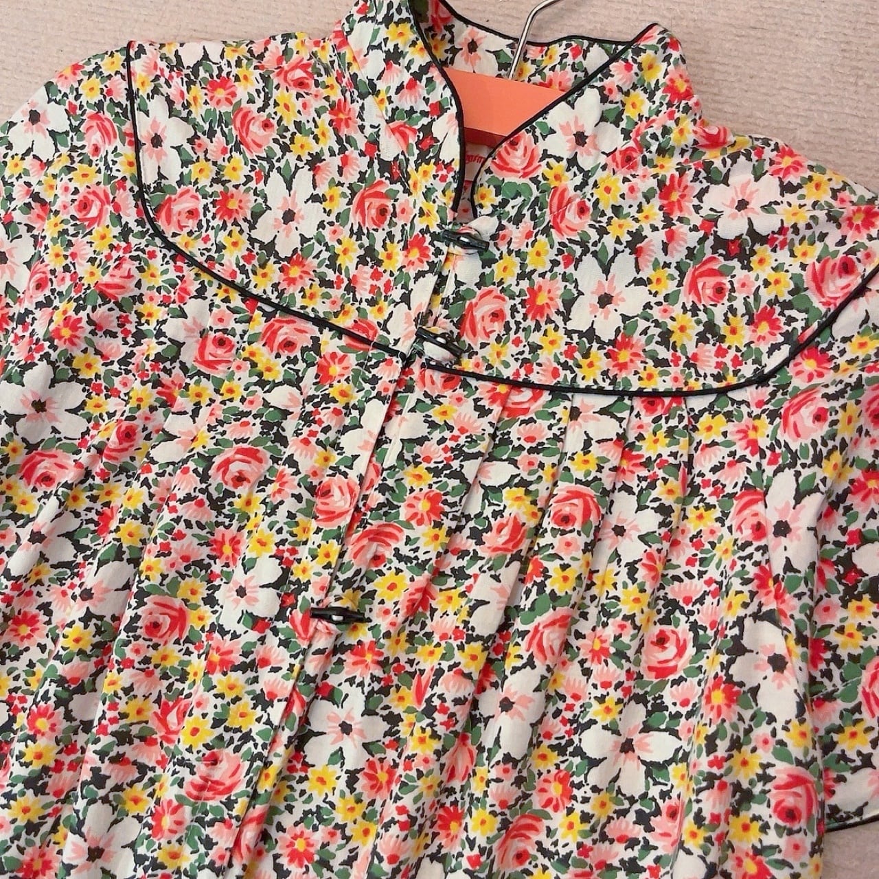flower toggle button neglige one-piece