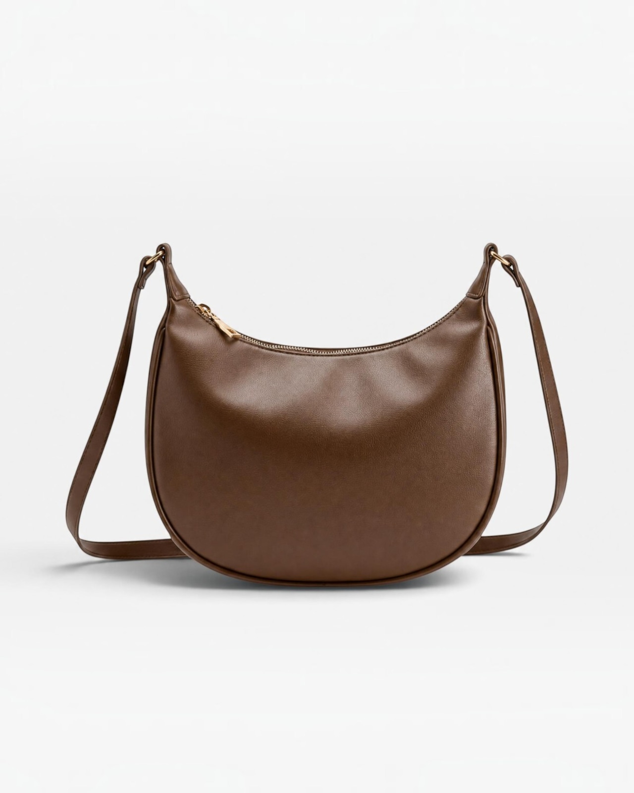 MINIMAL CRESCENT SHOULDER BAG / BROWN