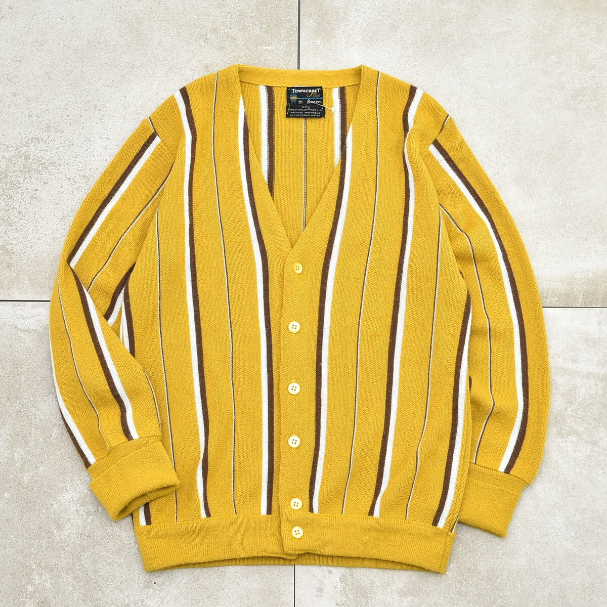 60's TOWNCRAFT stripe acrylic cardigan | 古着屋 grin days memory