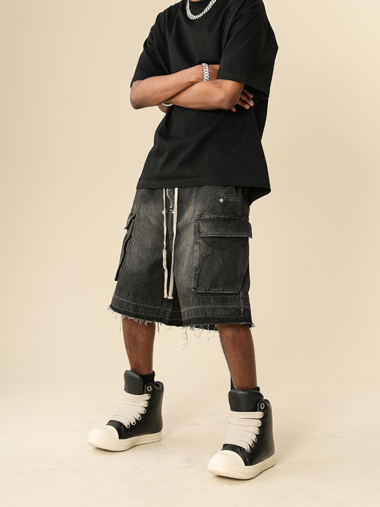 【オシャレ×涼しさ】Washed Drop-Zip Denim Shorts【sug34】