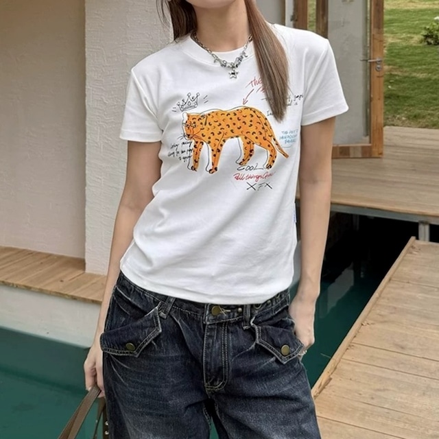 アニマルグラフィックスリムフィットTシャツ 2col R02452